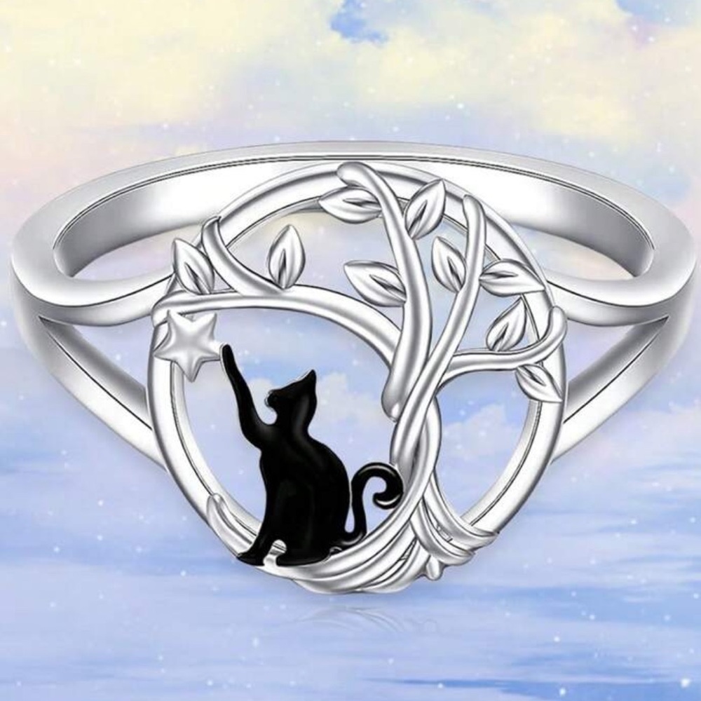 Black Cat Silver Ring